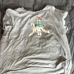 Mauve Gray Short Sleeve Tee with Dog NWT